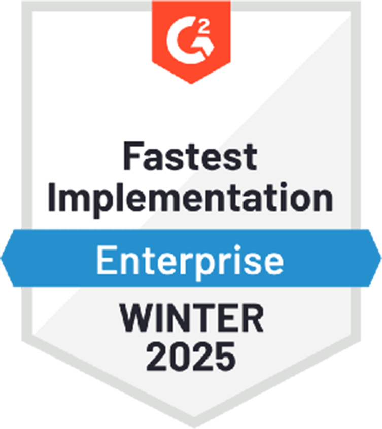 G2 Fastest Implementation Enterprise 2025